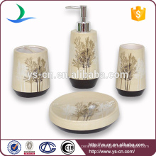 Fashionable Brown Tree Design Ceramic Bathroom Gift Set